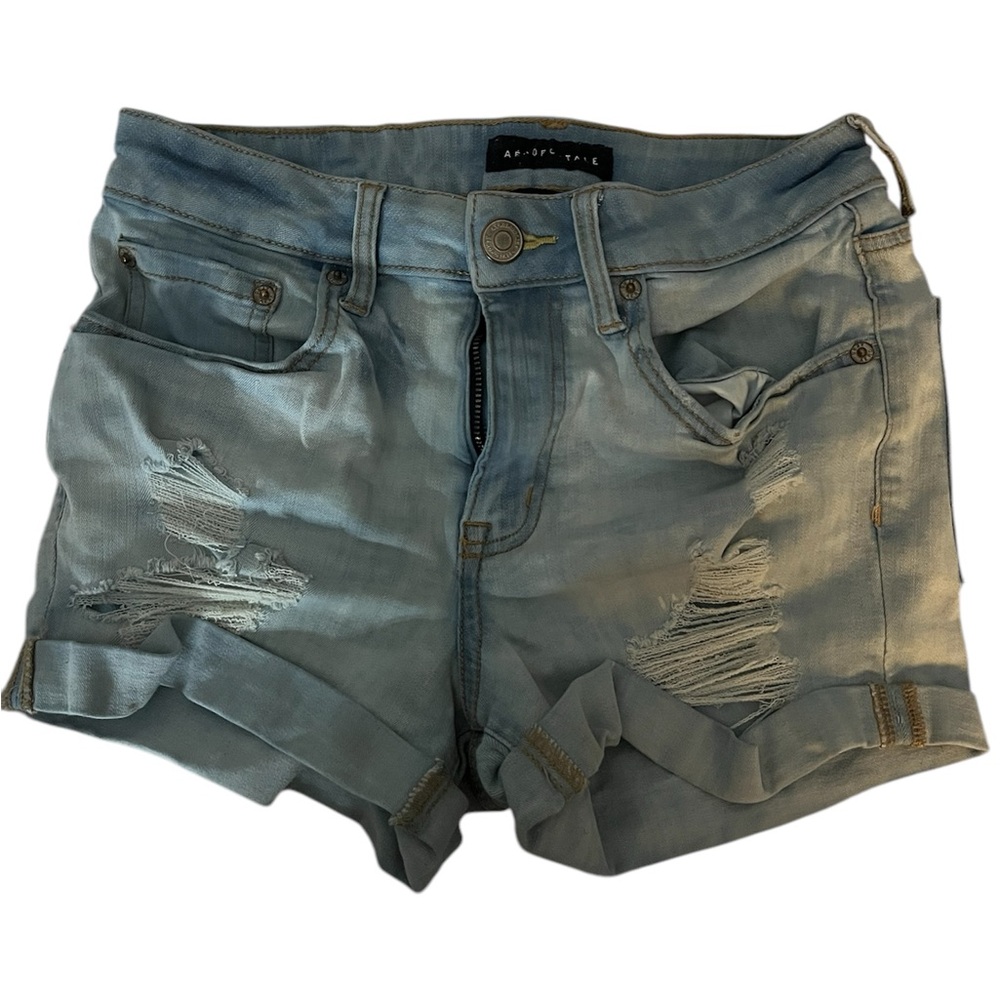 Light Blue Distressed Denim Shorts